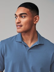 Blue/Navy/Ecru Cuban Collar Regular Fit Short Sleeve Jersey Polo Shirts 3 Pack - Image 11 of 11