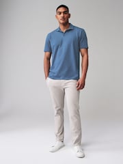 Blue/Navy/Ecru Cuban Collar Regular Fit Short Sleeve Jersey Polo Shirts 3 Pack - Image 2 of 11