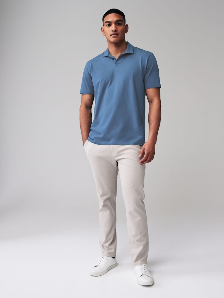 Blue/Navy/Ecru Cuban Collar Regular Fit Short Sleeve Jersey Polo Shirts 3 Pack - Image 2 of 11