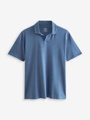 Blue/Navy/Ecru Cuban Collar Regular Fit Short Sleeve Jersey Polo Shirts 3 Pack - Image 3 of 11