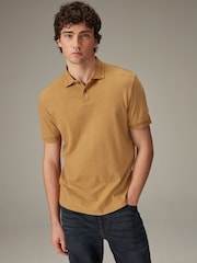Mustard Yellow Textured Polo Shirt - Image 3 of 7