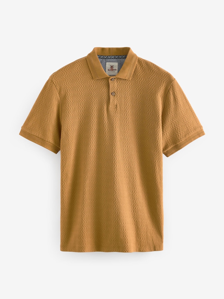 Mustard Yellow Textured Polo Shirt - Image 5 of 7
