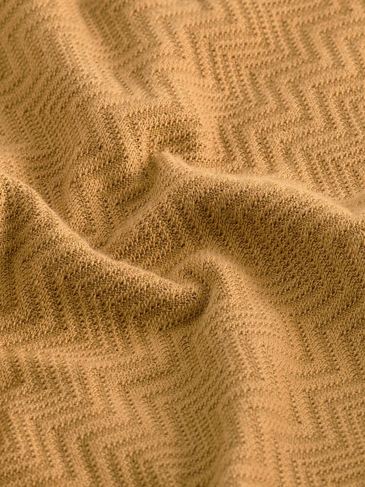 Mustard Yellow Textured Polo Shirt - Image 7 of 7 Mustard Yellow Textured Polo Shirt - Image 7 of 7