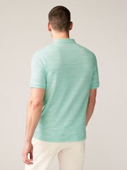 Mint Green Textured 100% Cotton Polo Shirt - Image 4 of 7