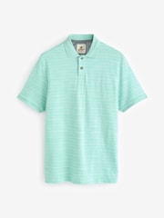 Mint Green Textured 100% Cotton Polo Shirt - Image 5 of 7