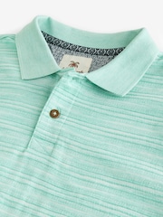 Mint Green Textured 100% Cotton Polo Shirt - Image 6 of 7