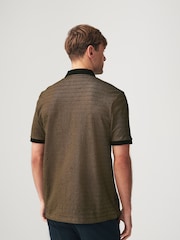 Bronze/Black Zip Neck Smart Polo Shirt - Image 5 of 9