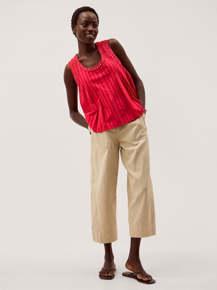 Monsoon Pink Fifi Sleeveless Stripe Top - Image 1 of 4