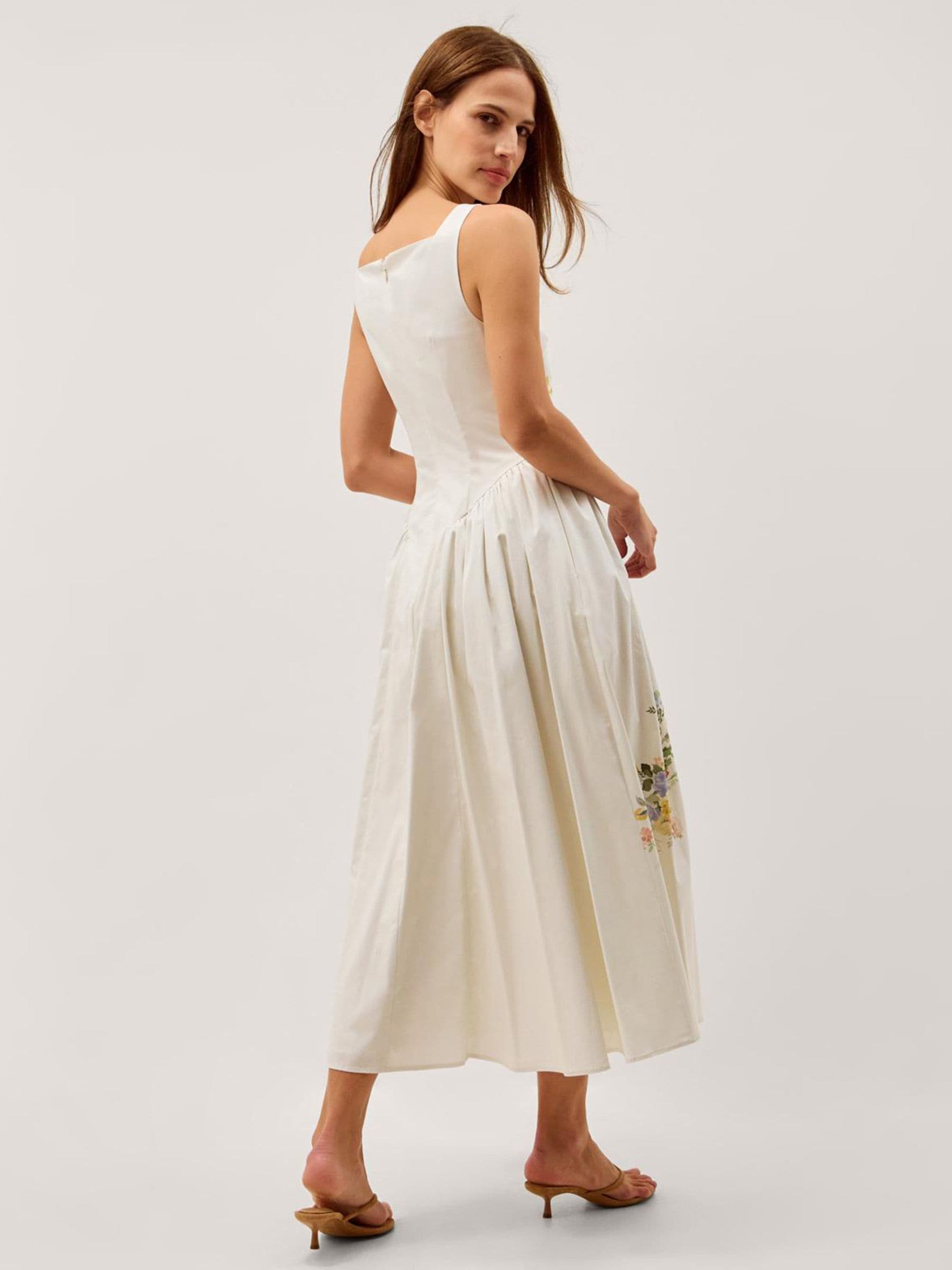 Buy Monsoon Cream Cindy Sleeveless Floral Midi Dress from Next USA