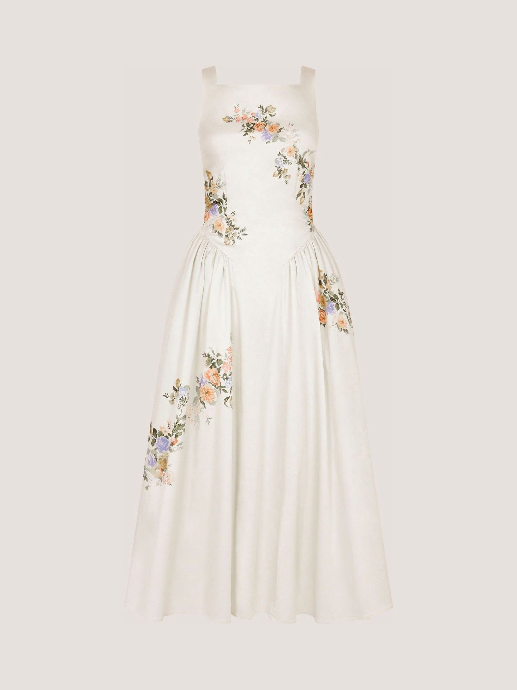Buy Monsoon Cream Cindy Sleeveless Floral Midi Dress from Next USA