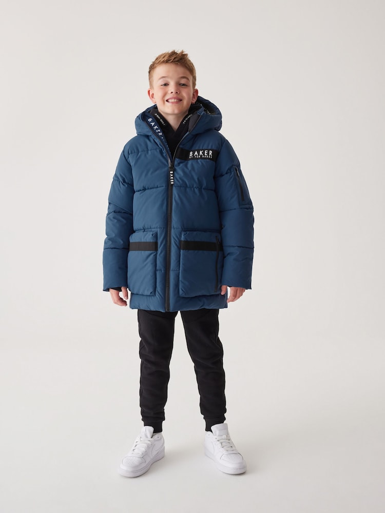 Baker by Ted Baker Shower Resistant Longline Padded Coat - Image 2 of 18