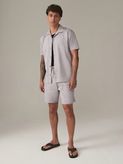 Dark Stone Geo Printed 100% Cotton Jersey Shorts - Image 3 of 11
