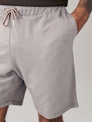 Dark Stone Geo Printed 100% Cotton Jersey Shorts - Image 7 of 11