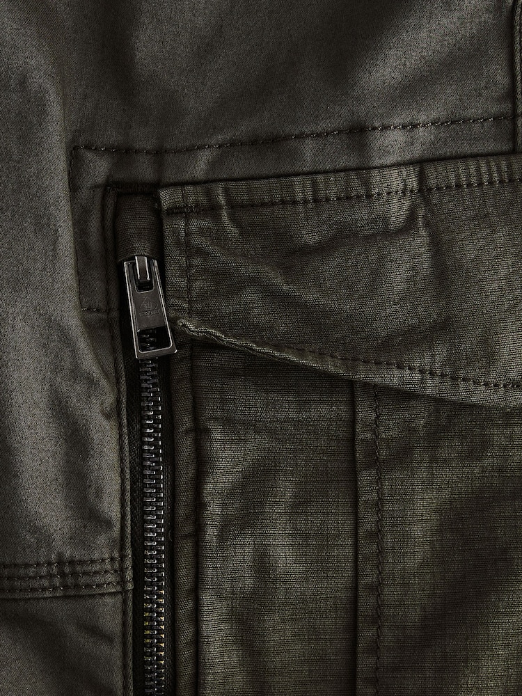 Khaki Green Premium Washed Cotton Cargo Shorts - Image 10 of 10 Khaki Green Premium Washed Cotton Cargo Shorts - Image 10 of 10