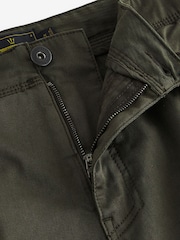 Khaki Green Premium Washed Cotton Cargo Shorts - Image 8 of 10