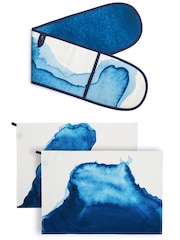 Rick Stein Blue Coves Of Cornwall Double 100% Cotton Oven Glove & Tea Towels Set - Image 1 of 4