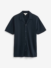 Navy Textured Jersey Short Sleeve Shirt - Image 6 of 8