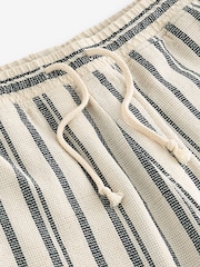 Cream/Blue Striped Textured Dock Shorts - Image 7 of 8