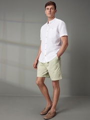 Lime Green Washed Cotton Elasticated Waist Shorts - Image 2 of 9