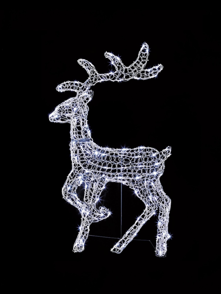 Premier Decorations Ltd White Brite 1.2m 2D Acrylic Deer with 120 LEDs Outdoor Christmas Light - Image 1 of 1