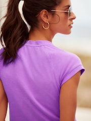 Fluro Purple Crew Neck Short Sleeve Raglan Top - Image 5 of 7