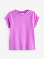 Fluro Purple Crew Neck Short Sleeve Raglan Top - Image 6 of 7