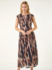 Roman Black Abstract Ruched Dress - Image 2 of 5