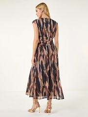 Roman Black Abstract Ruched Dress - Image 3 of 5