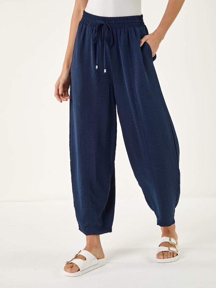 Roman Blue Air Flow Barrel Trousers - Image 1 of 4 Roman Blue Air Flow Barrel Trousers - Image 1 of 4