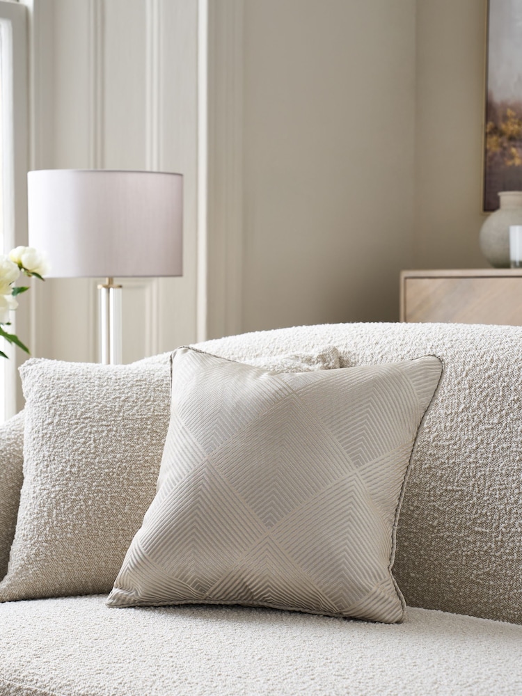 Lipsy Silver Satin Geo Cushion - Image 1 of 5