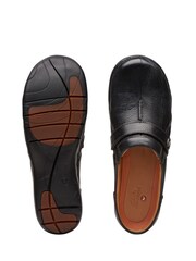 Clarks Black Leather Un Loop Ease Shoes - Image 7 of 7