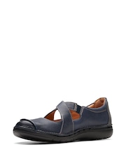 Clarks Blue Leather Un Loop Strap Shoes - Image 4 of 7