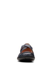 Clarks Blue Leather Un Loop Strap Shoes - Image 5 of 7