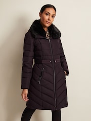 Phase Eight Purple Petite Petite Bobbie Puffer Coat - Image 1 of 6