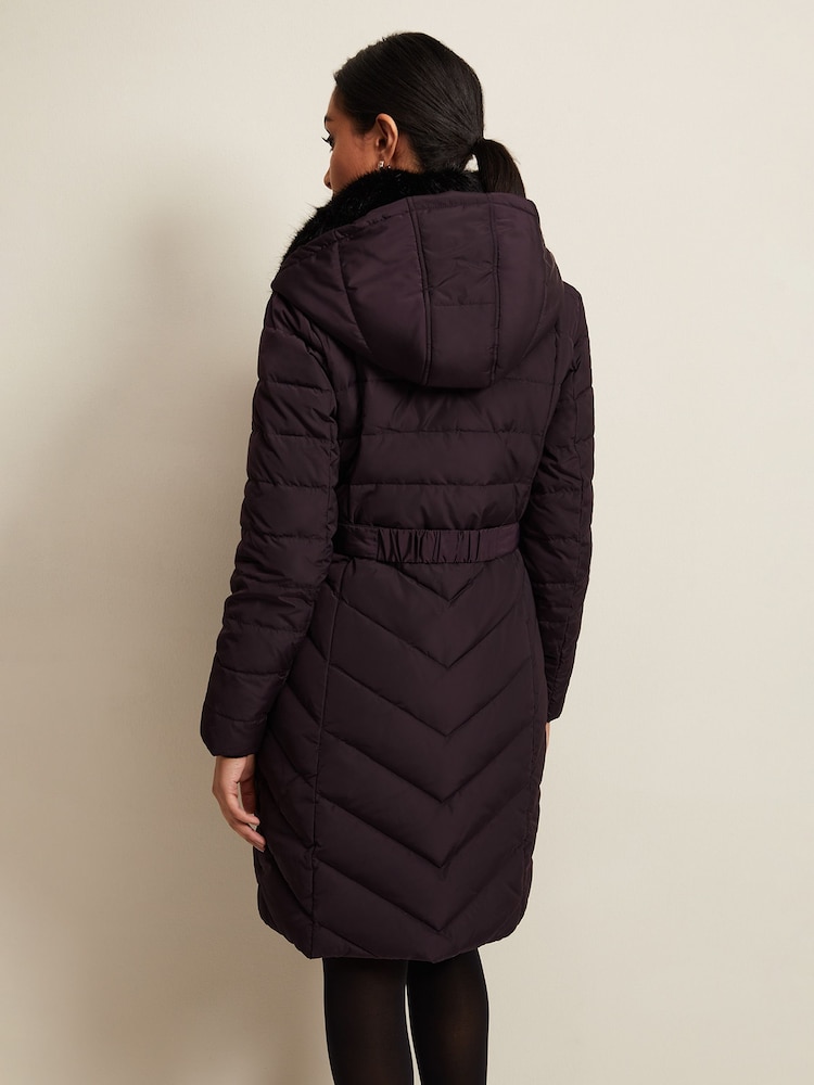 Phase Eight Purple Petite Petite Bobbie Puffer Coat - Image 2 of 6
