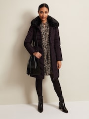 Phase Eight Purple Petite Petite Bobbie Puffer Coat - Image 3 of 6