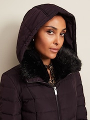 Phase Eight Purple Petite Petite Bobbie Puffer Coat - Image 5 of 6