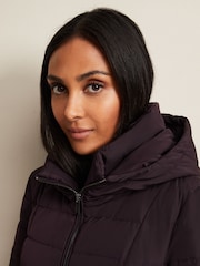 Phase Eight Purple Petite Petite Bobbie Puffer Coat - Image 6 of 6