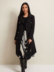 Phase Eight Black Petite Layana Smart Trench Coat - Image 3 of 6