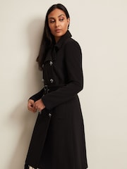 Phase Eight Black Petite Layana Smart Trench Coat - Image 4 of 6