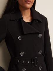 Phase Eight Black Petite Layana Smart Trench Coat - Image 6 of 6