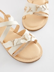 White Gold Butterfly Sandals - Image 2 of 4