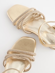 Gold Strappy Wedge Sandals - Image 5 of 5