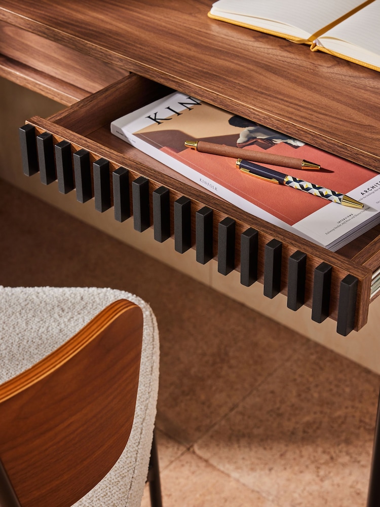MADE.COM Dark Walnut Effect Blaze Desk - Image 2 of 4