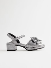 Black Bow Heeled Sandals - Image 2 of 5