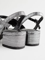 Black Bow Heeled Sandals - Image 3 of 5