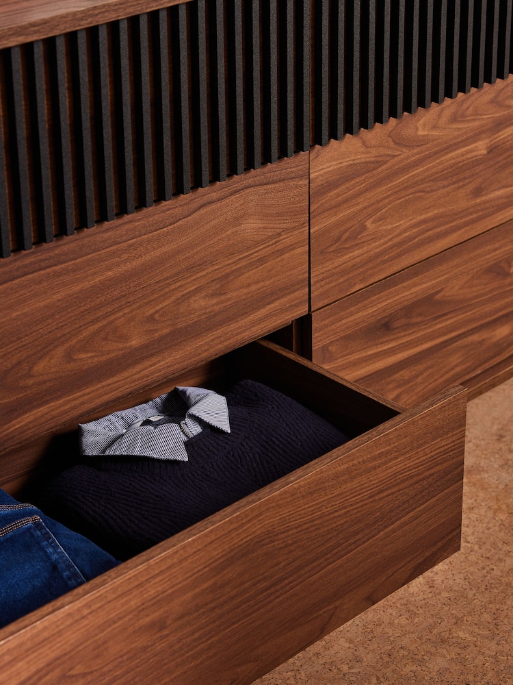 MADE.COM Dark Walnut Effect Blaze 6 Drawer Chest of Drawers - Image 2 of 3