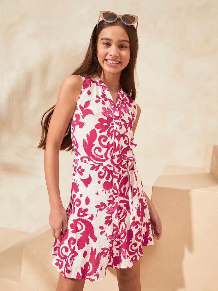 Lipsy White Cheesecloth Shirt Dress (5-16yrs) - Image 1 of 4
