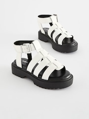 White Chunky Gladiator Sandals - Image 1 of 5