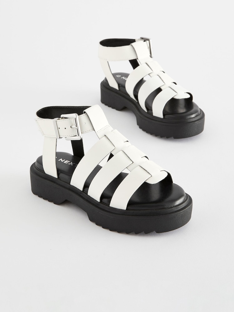 White Chunky Gladiator Sandals - Image 1 of 5